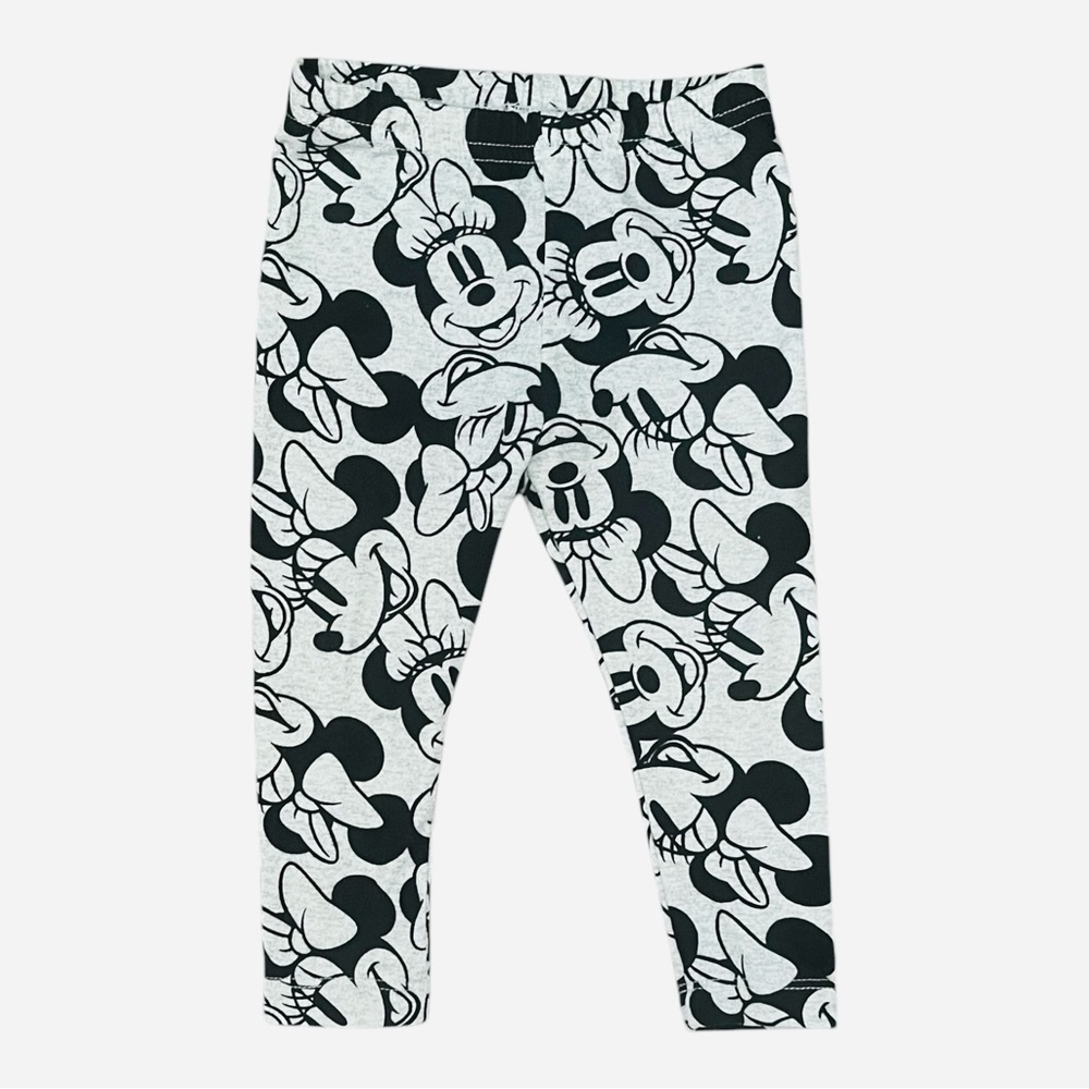 Disney Minnie Mouse Leggings - Black and White Girls 12 months pull-on